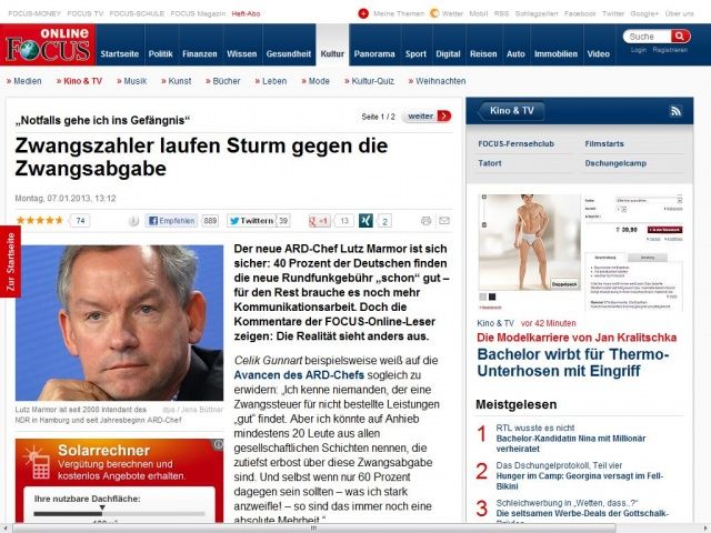 Bild zum Artikel: 'Notfalls gehe ich ins Gefängnis' - Zwangszahler laufen Sturm gegen die Zwangsabgabe