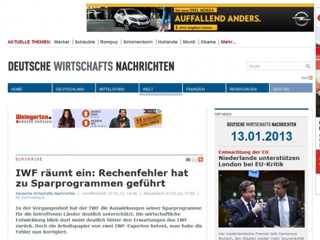 Bild zum Artikel: IWF räumt ein: Rechenfehler hat zu Sparprogrammen geführt