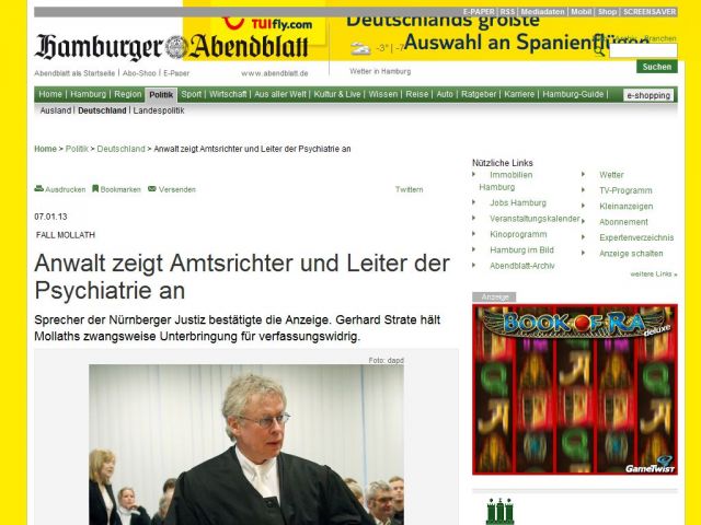 Bild zum Artikel: Fall Mollath: Anwalt zeigt Amtsrichter und Leiter der Psychiatrie an