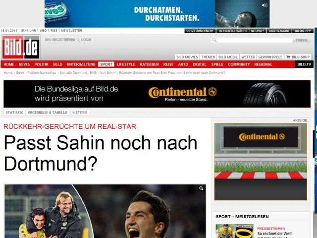 Bild zum Artikel: Rückkehr-Gerüchte um Real-Star - Passt Sahin noch nach Dortmund?