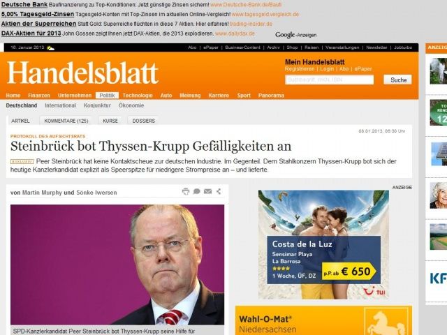 Bild zum Artikel: Peer Steinbrück: Der Genosse der Bosse