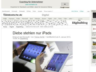Bild zum Artikel: Einbruch bei Microsoft: Diebe stehlen nur iPads