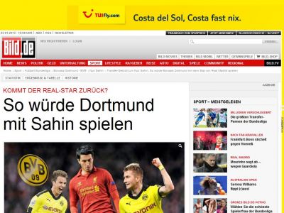 Bild zum Artikel: Kommt er zurück? - So würde Dortmund mit Sahin spielen
