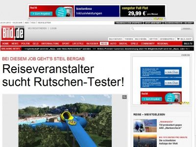 Bild zum Artikel: Job mit Gefälle - Reiseveranstalter sucht Rutschentester