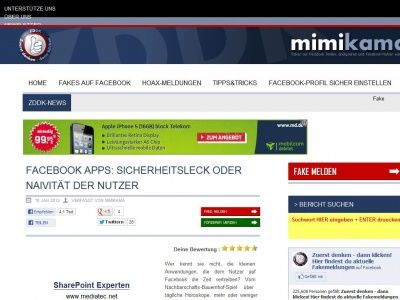 Bild zum Artikel: Facebook Apps: Sicherheitsleck oder Naivität der Nutzer