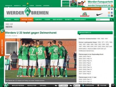 Bild zum Artikel: Werders U 23 testet gegen Delmenhorst