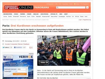 Bild zum Artikel: Paris: Drei Kurdinnen erschossen aufgefunden