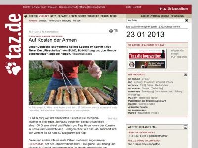 Bild zum Artikel: Fleischkonsum der Deutschen: Auf Kosten der Armen