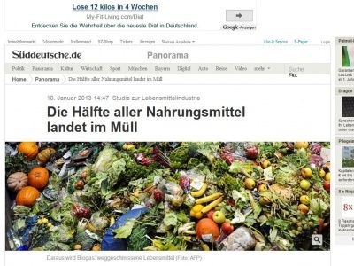 Bild zum Artikel: Studie zur Lebensmittelindustrie: Die Hälfte aller Nahrungsmittel landet im Müll