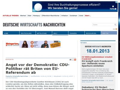 Bild zum Artikel: Angst vor der Demokratie: CDU-Politiker rät Briten von EU-Referendum ab