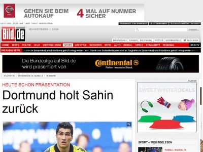 Bild zum Artikel: Heute schon Präsentation - Dortmund holt Sahin zurück