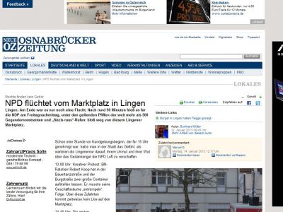 Bild zum Artikel: NPD flüchtet vom Marktplatz in Lingen