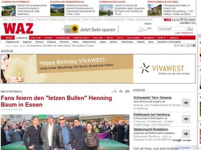 Bild zum Artikel: Der letzte Bulle: Fans feiern den 'letzen Bullen' Henning Baum in Essen