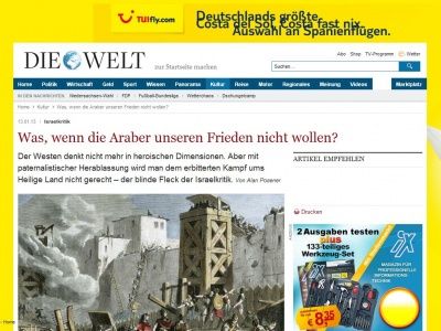 Bild zum Artikel: Israelkritik: Was, wenn die Araber unseren Frieden nicht wollen?