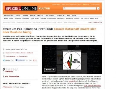 Bild zum Artikel: Streit um Pro-Palästina-Profilbild: Israels Botschaft macht sich über Bushido lustig