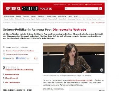Bild zum Artikel: Grünen-Politikerin Ramona Pop: Die recycelte Wutrede
