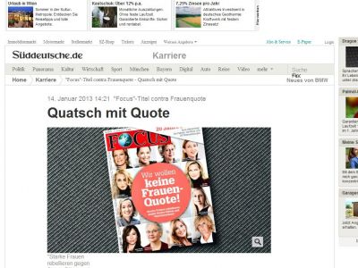 Bild zum Artikel: 'Focus'-Titel contra Frauenquote: Quatsch mit Quote