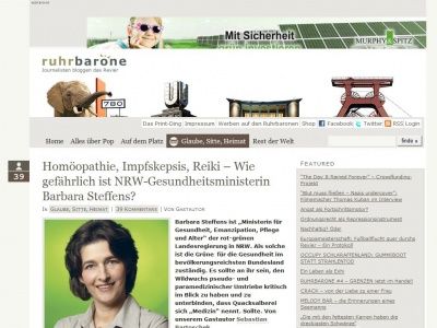 Bild zum Artikel: Homöopathie, Impfskepsis, Reiki – Wie gefährlich ist NRW-Gesundheitsministerin Barbara Steffens?