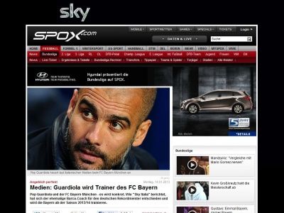 Bild zum Artikel: Bundesliga: Medien: Guardiola wird Trainer des FC Bayern