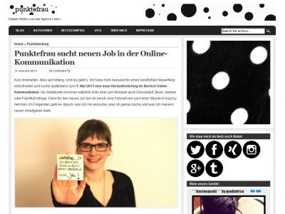 Bild zum Artikel: Punktefrau sucht neuen Job in der Online-Kommunikation