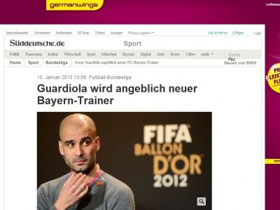 Bild zum Artikel: Fußball-Bundesliga: Guardiola wird angeblich neuer Bayern-Trainer