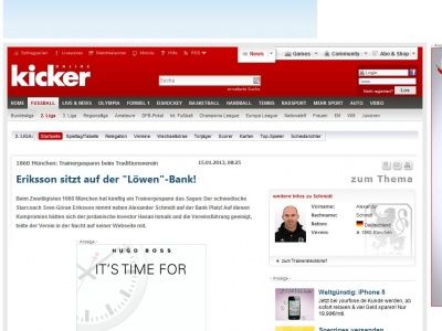 Bild zum Artikel: Eriksson sitzt auf der 'Löwen'-Bank!