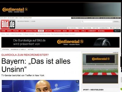 Bild zum Artikel: Guardiola zu Bayern? - TV-Sender berichtet von Treffen