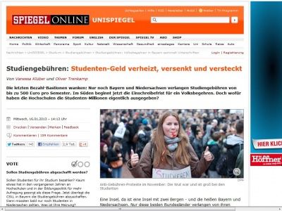 Bild zum Artikel: Studiengebühren: Studenten-Geld verheizt, versenkt und versteckt