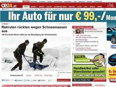 Bild zum Artikel: Rekruten rücken wegen Schneemassen aus