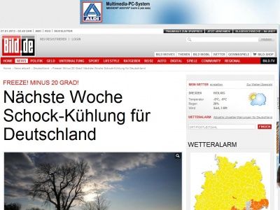 Bild zum Artikel: Minus 20 Grad! - Nächste Woche Schock-Kühlung für Deutschland