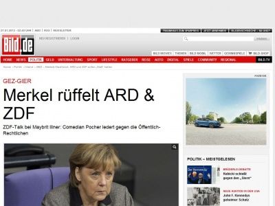 Bild zum Artikel: GEZ-Gier - Kanzlerin Merkel rüffelt ARD und ZDF