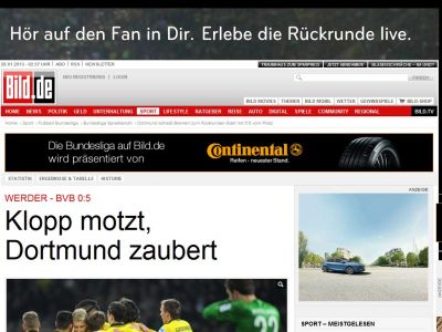 Bild zum Artikel: Werder - BVB 0:5 - Klopp motzt, Dortmund zaubert