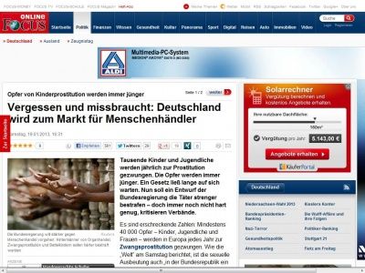 Bild zum Artikel: Opfer von Kinderprostitution werden immer jünger - Vergessen und missbraucht: Deutschland wird zum Markt für Menschenhändler