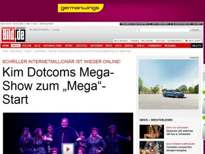 Bild zum Artikel: Schmitz online! - Dotcoms Mega-Show zum „Mega“-Start