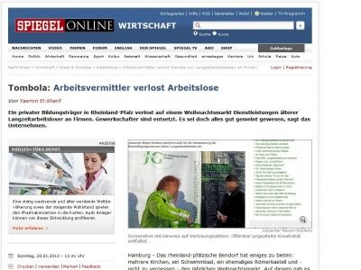 Bild zum Artikel: Tombola: Arbeitsvermittler verlost Arbeitslose