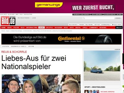 Bild zum Artikel: Schürrle & Reus - Liebes-Aus für zwei Nationalspieler