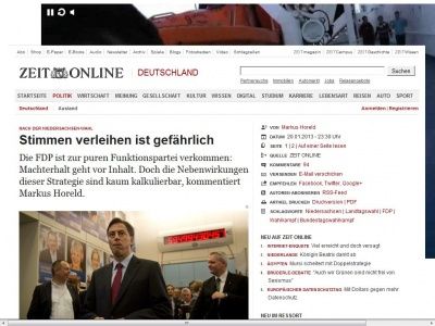 Bild zum Artikel: Nach der Niedersachsen-Wahl: 
			  Stimmen verleihen ist gefährlich