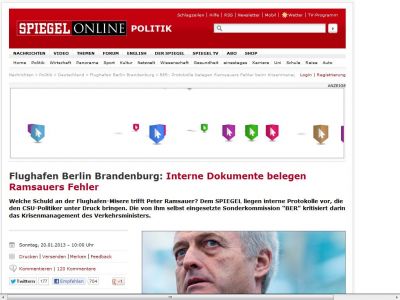 Bild zum Artikel: Flughafen Berlin Brandenburg: Interne Dokumente belegen Ramsauers Fehler