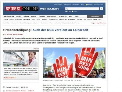 Bild zum Artikel: Firmenbeteiligung: Auch der DGB verdient an Leiharbeit