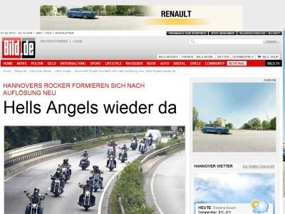 Bild zum Artikel: Hannovers Rocker formieren sich nach Auflösung neu - Hells Angels wieder da