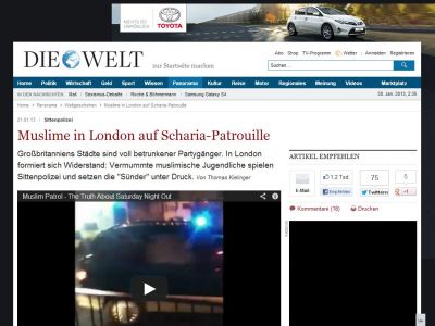 Bild zum Artikel: Sittenpolizei: Vermummte Muslime in London auf Scharia-Patrouille