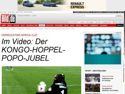 Bild zum Artikel: Verrückter Africa Cup - Im Video: Der KONGO-HOPPEL-POPO-JUBEL