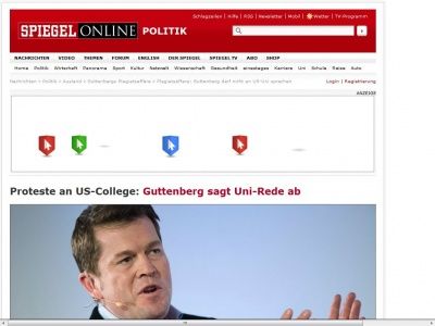 Bild zum Artikel: Boykott nach Plagiatsaffäre: Guttenberg darf nicht an US-Uni reden