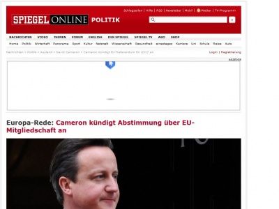 Bild zum Artikel: Europa-Rede: Cameron kündigt Abstimmung über EU-Mitgliedschaft an