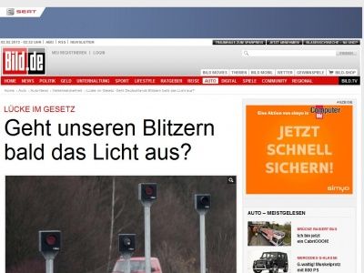 Bild zum Artikel: Lücke im Gesetz - Geht unseren Blitzern bald das Licht aus?