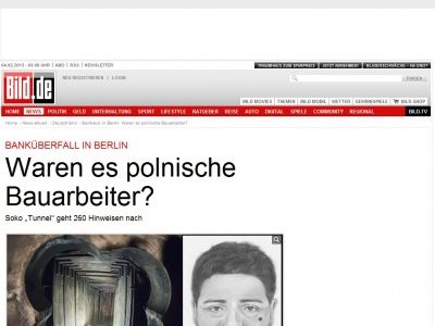 Bild zum Artikel: Banküberfall in Berlin - Waren es polnische Bauarbeiter?
