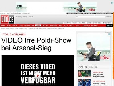 Bild zum Artikel: VIDEO Irre Poldi-Show bei Arsenal-Sieg
