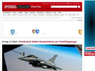 Bild zum Artikel: Krieg in Mali: Frankreich bittet Deutschland um Tankflugzeuge