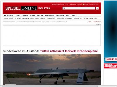 Bild zum Artikel: Bundeswehr im Ausland: Trittin attackiert Merkels Drohnenpläne