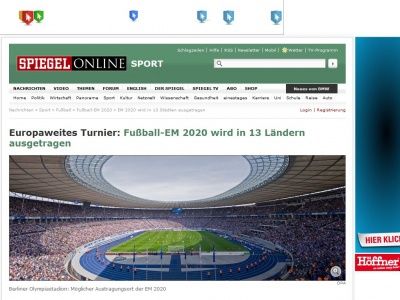 Bild zum Artikel: Europaweites Turnier: Fußball-EM 2020 wird in 13 Ländern ausgetragen
